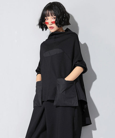 High Neck Box Pocket Top